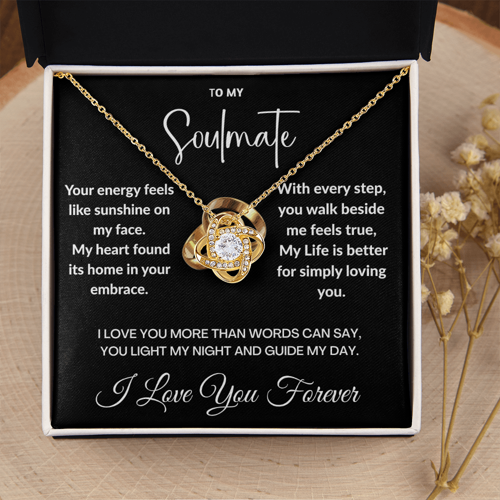 "To May Soulmate" Diamond Cut Love Knot Necklace ShineOn Fulfillment