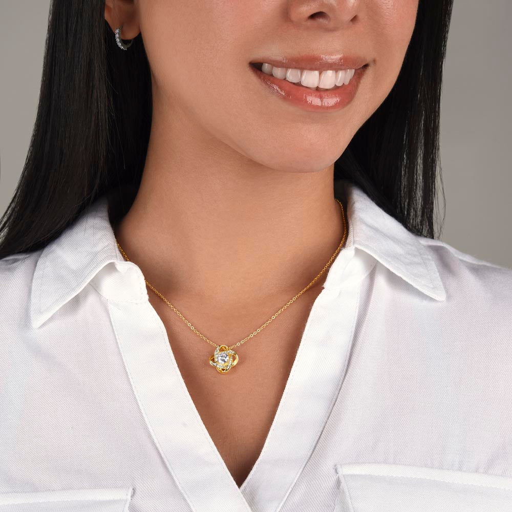 "To May Soulmate" Diamond Cut Love Knot Necklace ShineOn Fulfillment