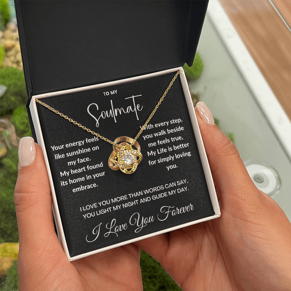 "To May Soulmate" Diamond Cut Love Knot Necklace ShineOn Fulfillment
