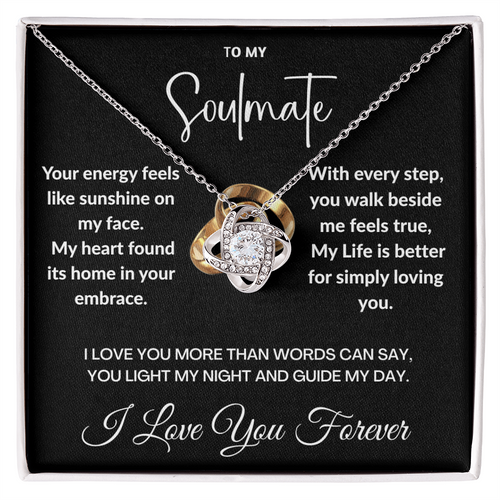 "To May Soulmate" Diamond Cut Love Knot Necklace ShineOn Fulfillment