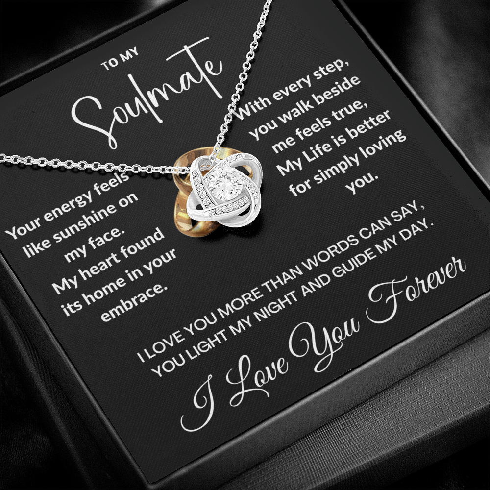 "To May Soulmate" Diamond Cut Love Knot Necklace ShineOn Fulfillment