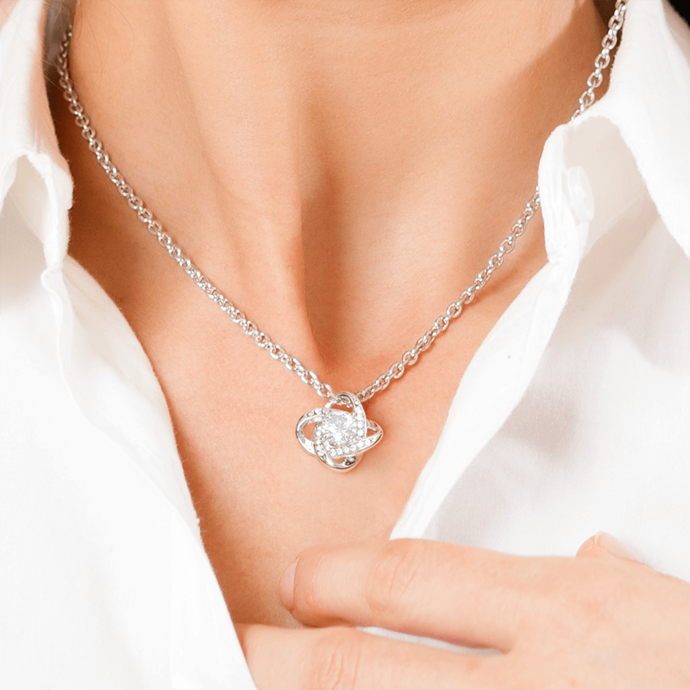 "To May Soulmate" Diamond Cut Love Knot Necklace ShineOn Fulfillment