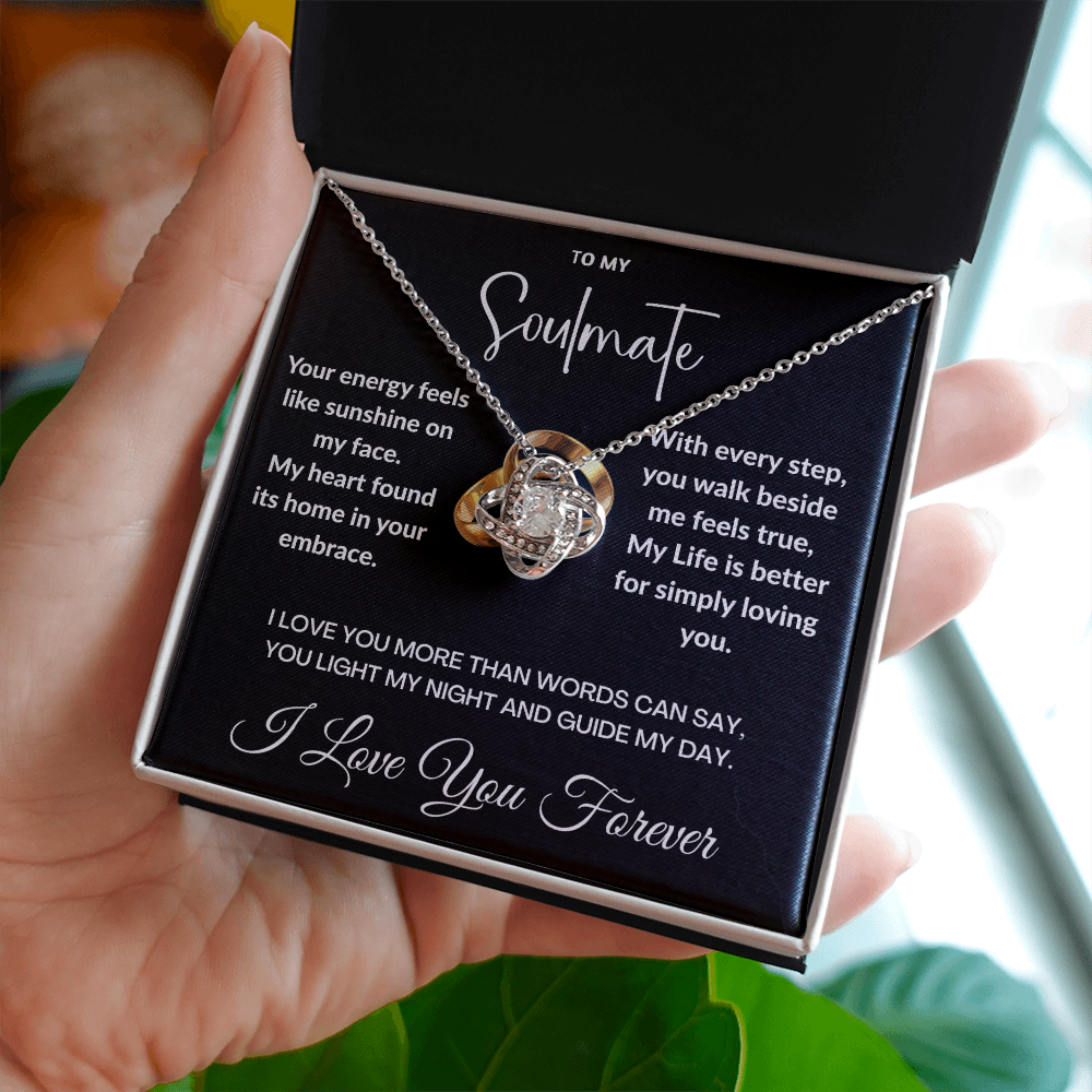 "To May Soulmate" Diamond Cut Love Knot Necklace ShineOn Fulfillment