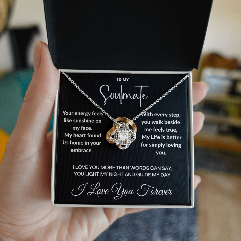 "To May Soulmate" Diamond Cut Love Knot Necklace ShineOn Fulfillment