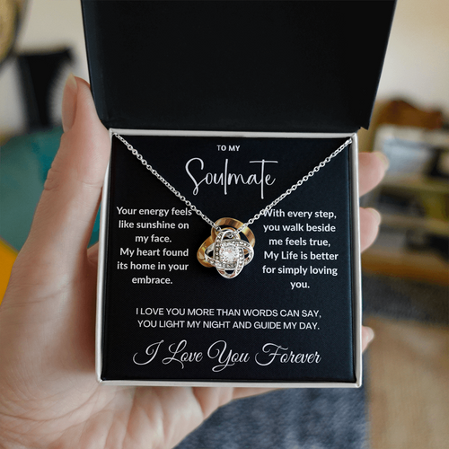 "To May Soulmate" Diamond Cut Love Knot Necklace ShineOn Fulfillment