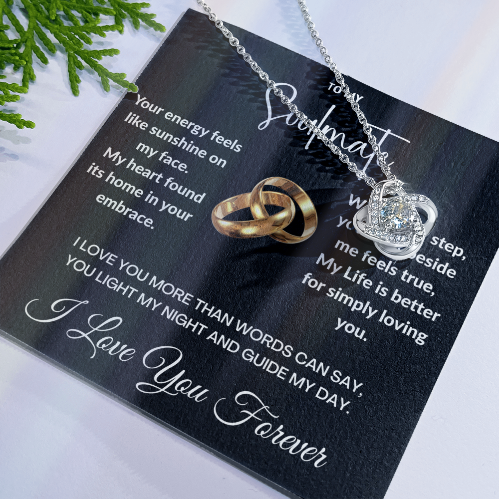 "To May Soulmate" Diamond Cut Love Knot Necklace ShineOn Fulfillment
