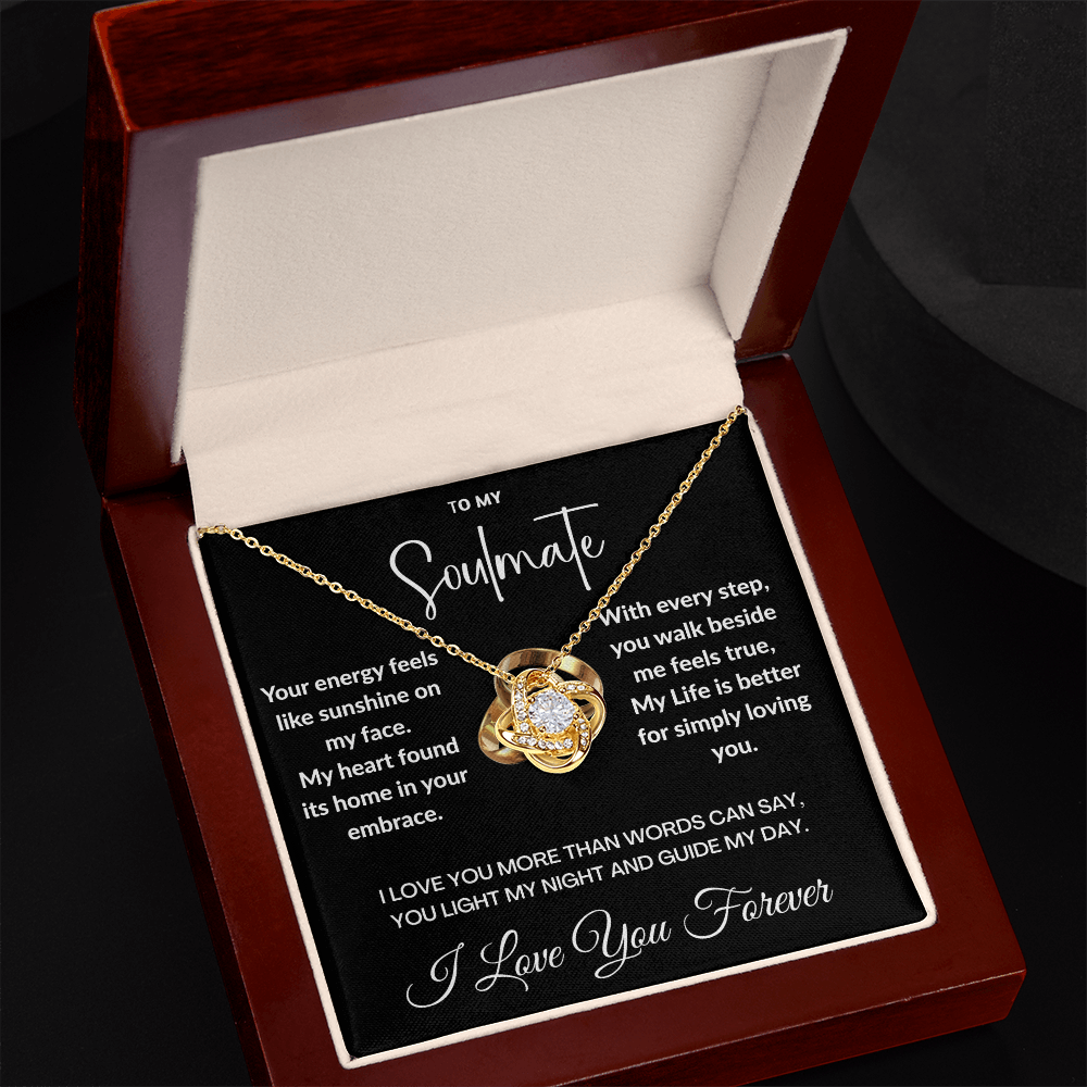 "To May Soulmate" Diamond Cut Love Knot Necklace ShineOn Fulfillment