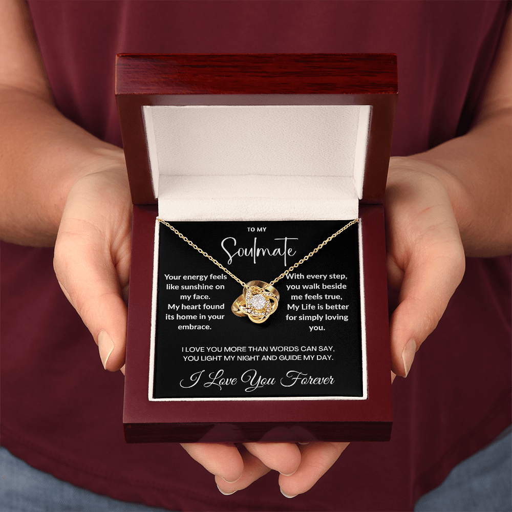 "To May Soulmate" Diamond Cut Love Knot Necklace ShineOn Fulfillment