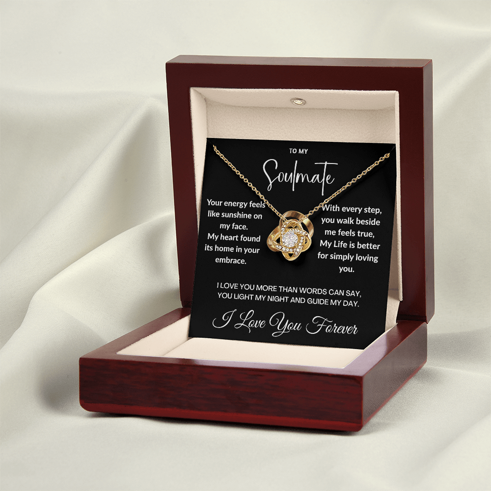 "To May Soulmate" Diamond Cut Love Knot Necklace ShineOn Fulfillment