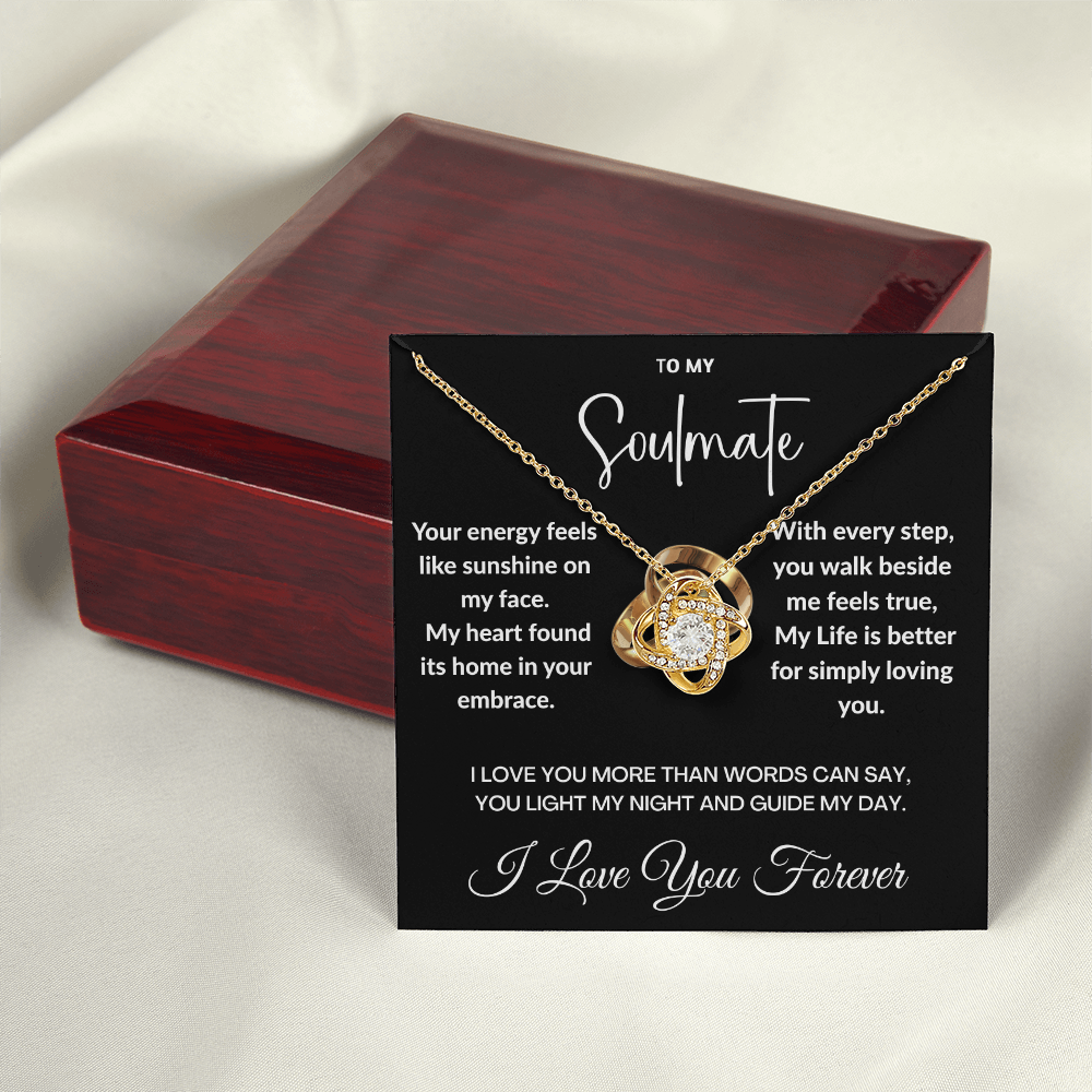 "To May Soulmate" Diamond Cut Love Knot Necklace ShineOn Fulfillment