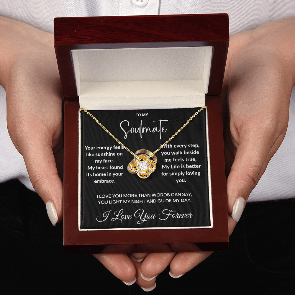 "To May Soulmate" Diamond Cut Love Knot Necklace ShineOn Fulfillment