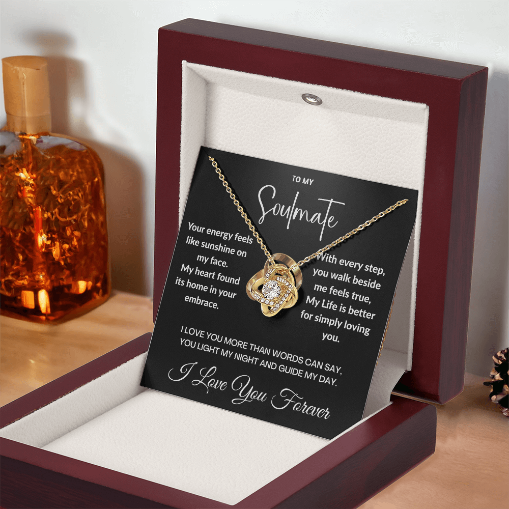 "To May Soulmate" Diamond Cut Love Knot Necklace ShineOn Fulfillment