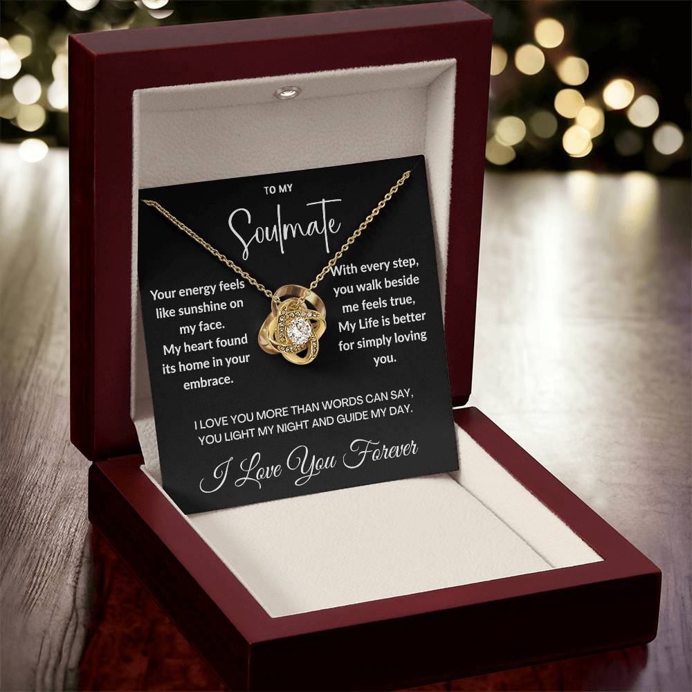 "To May Soulmate" Diamond Cut Love Knot Necklace ShineOn Fulfillment