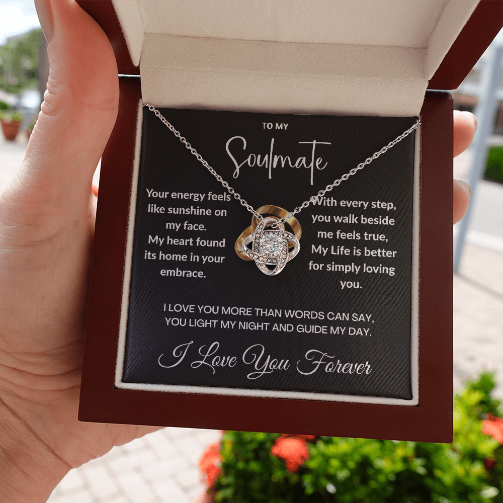 "To May Soulmate" Diamond Cut Love Knot Necklace ShineOn Fulfillment
