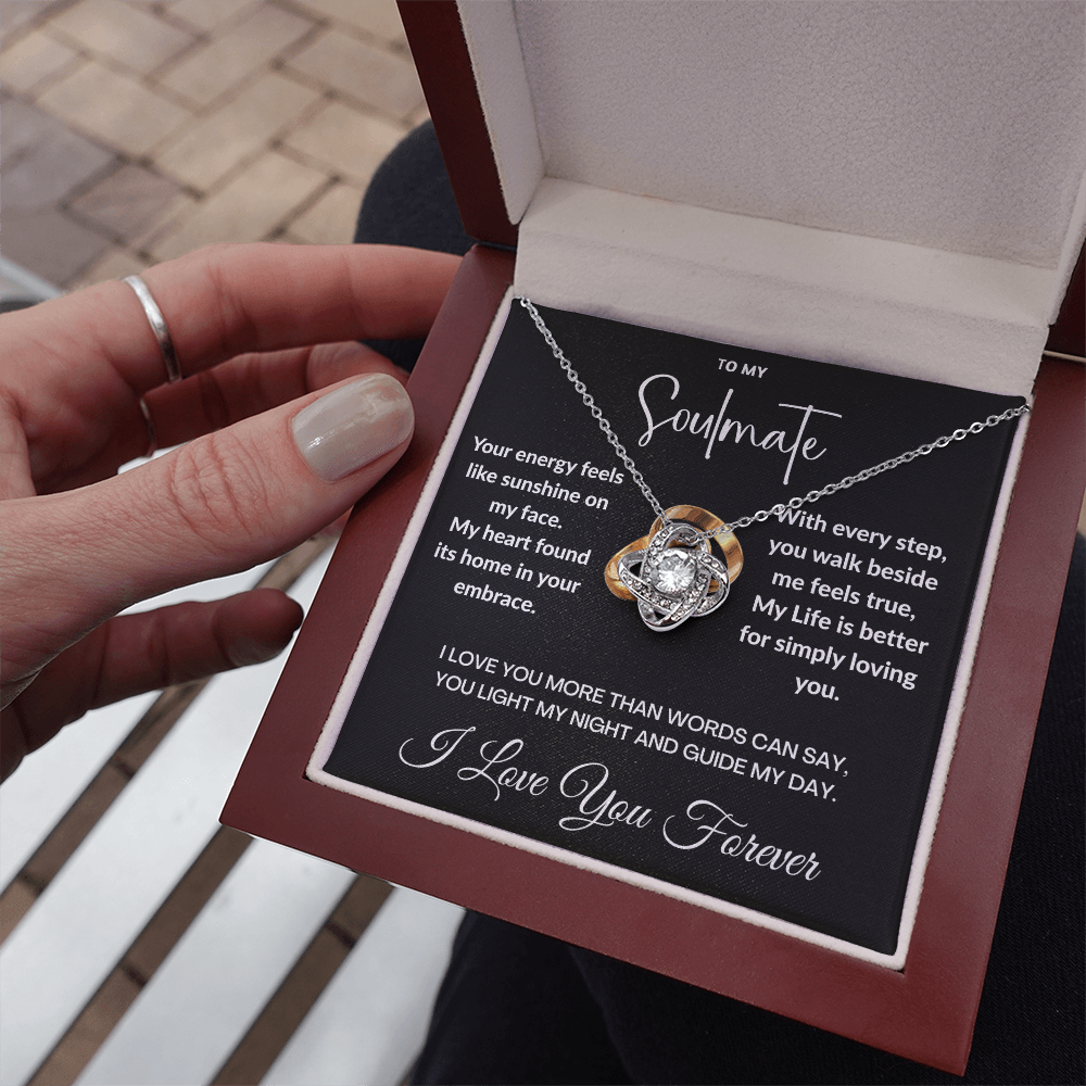 "To May Soulmate" Diamond Cut Love Knot Necklace ShineOn Fulfillment