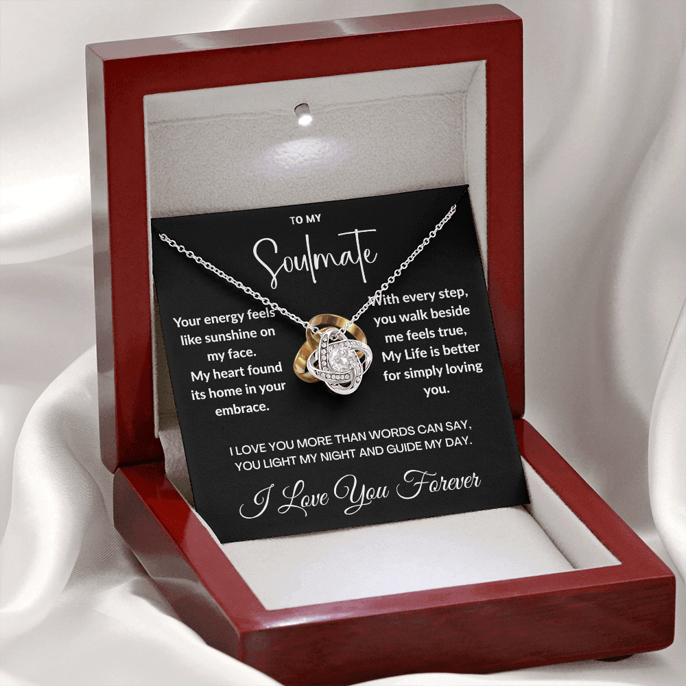 "To May Soulmate" Diamond Cut Love Knot Necklace ShineOn Fulfillment