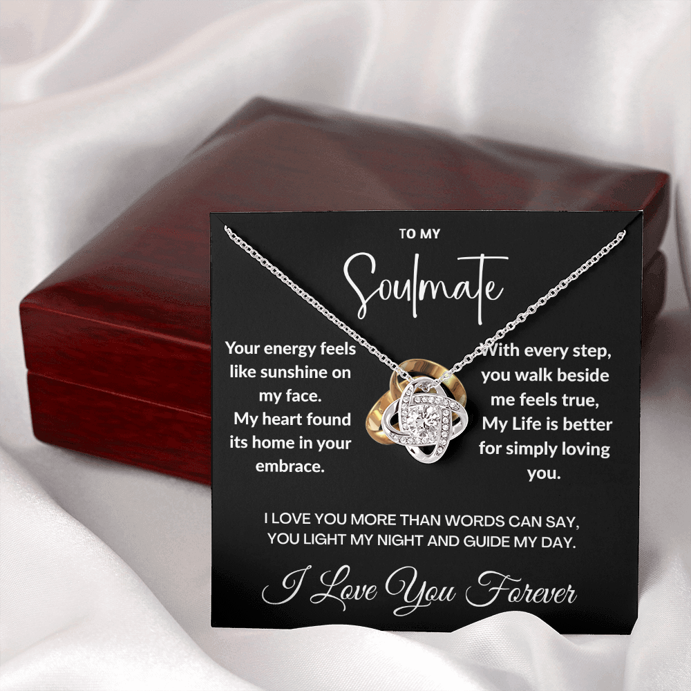 "To May Soulmate" Diamond Cut Love Knot Necklace ShineOn Fulfillment
