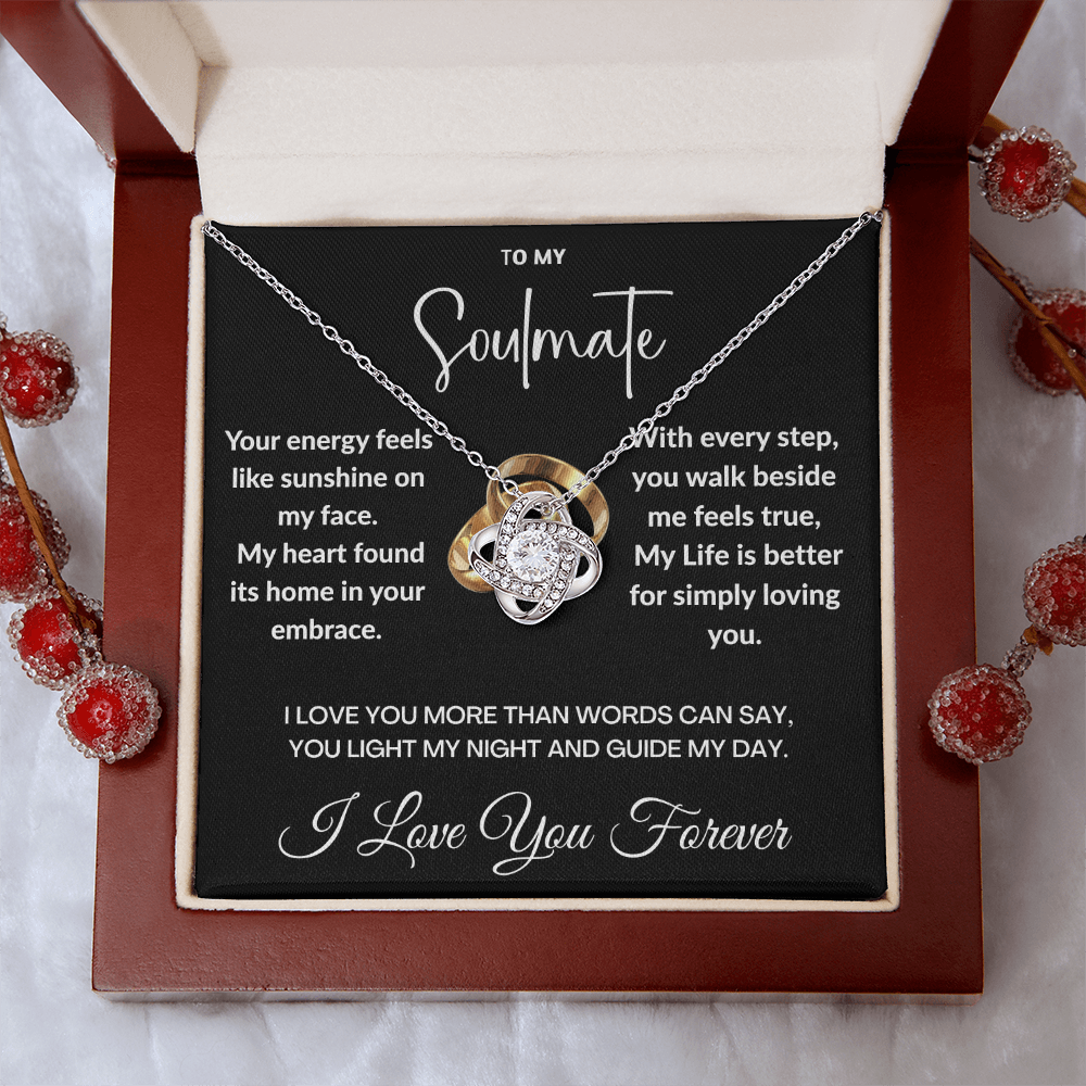 "To May Soulmate" Diamond Cut Love Knot Necklace ShineOn Fulfillment