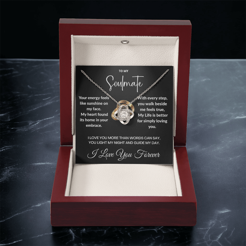"To May Soulmate" Diamond Cut Love Knot Necklace ShineOn Fulfillment
