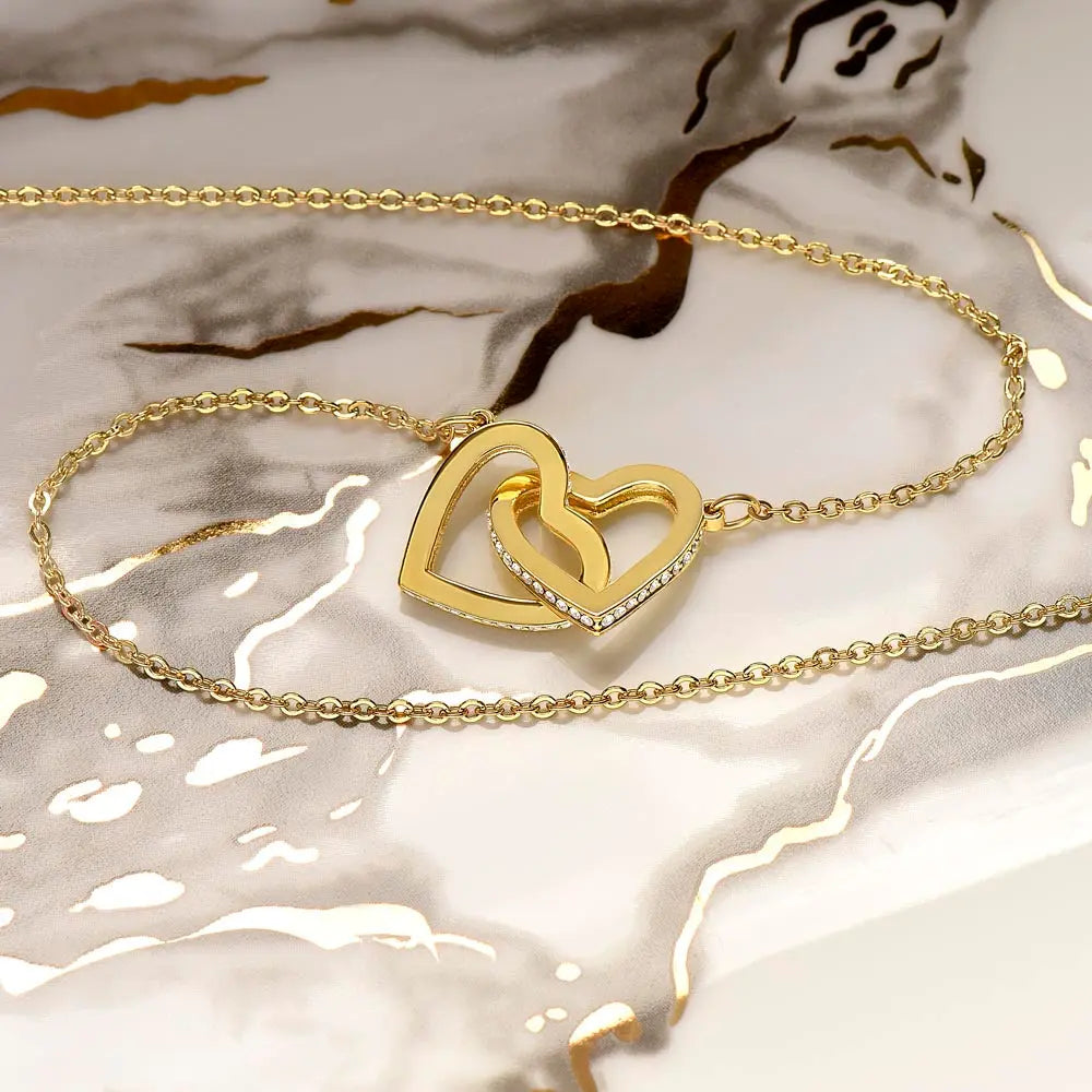 "To My Girl Friend" - Interlocking Hearts Diamond Cut Necklace ShineOn Fulfillment