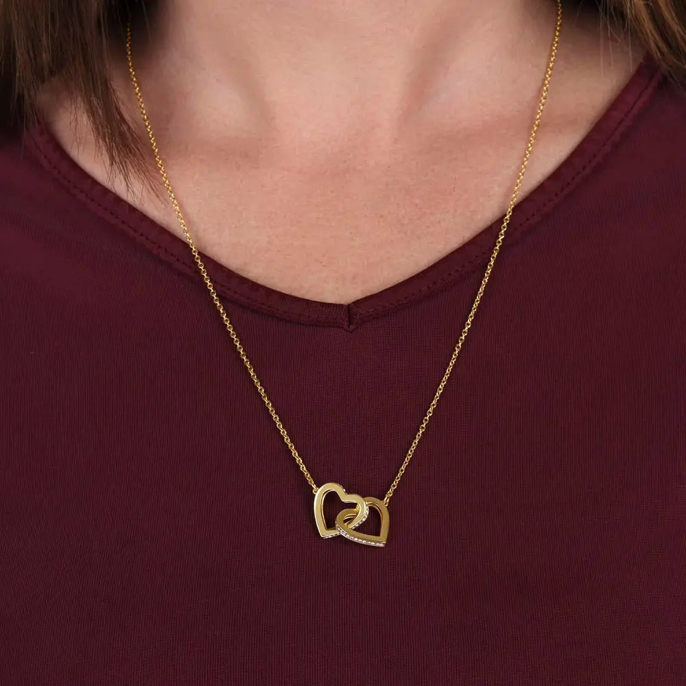 "To My Girl Friend" - Interlocking Hearts Diamond Cut Necklace ShineOn Fulfillment