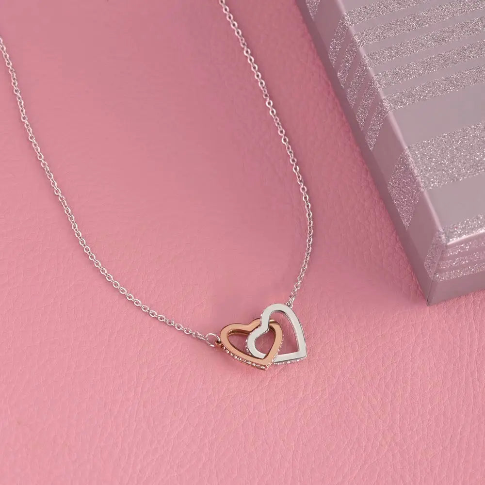 "To My Girl Friend" - Interlocking Hearts Diamond Cut Necklace ShineOn Fulfillment