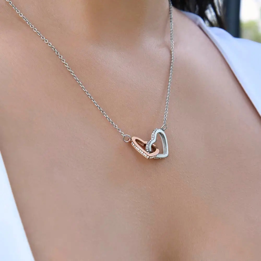 "To My Girl Friend" - Interlocking Hearts Diamond Cut Necklace ShineOn Fulfillment