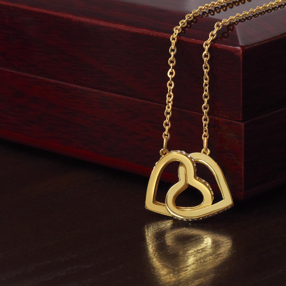 "To My Girl Friend" - Interlocking Hearts Diamond Cut Necklace ShineOn Fulfillment