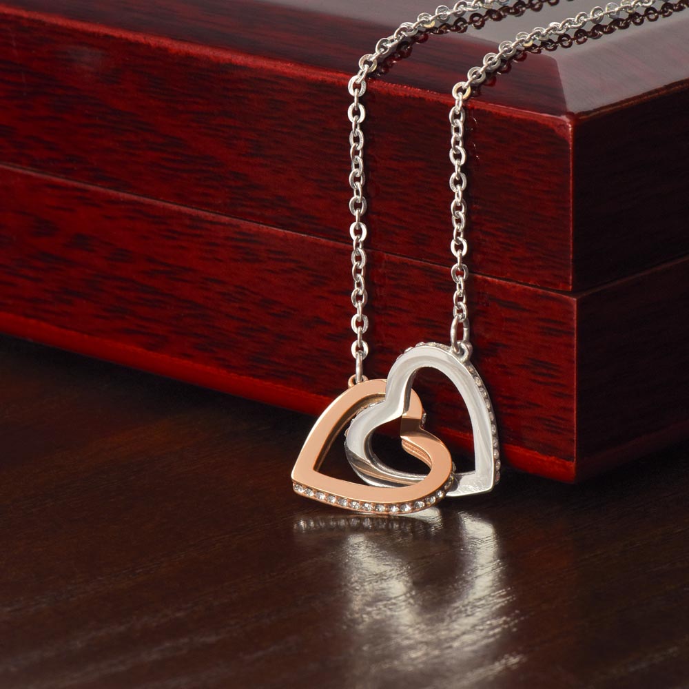 "To My Girl Friend" - Interlocking Hearts Diamond Cut Necklace ShineOn Fulfillment