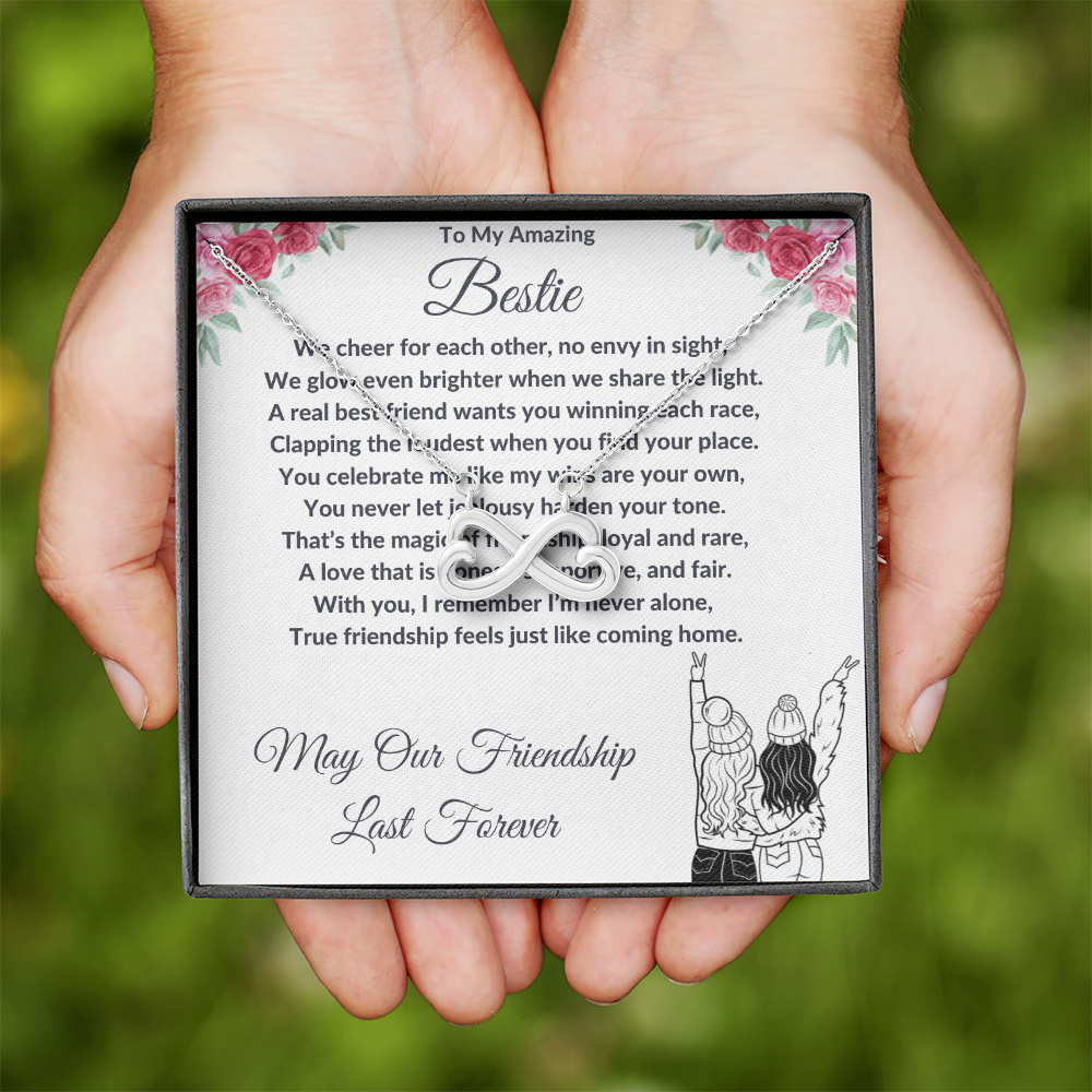 "My Best Friend" - Looped Hearts Necklace ShineOn Fulfillment