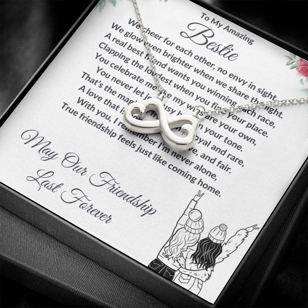 "My Best Friend" - Looped Hearts Necklace ShineOn Fulfillment