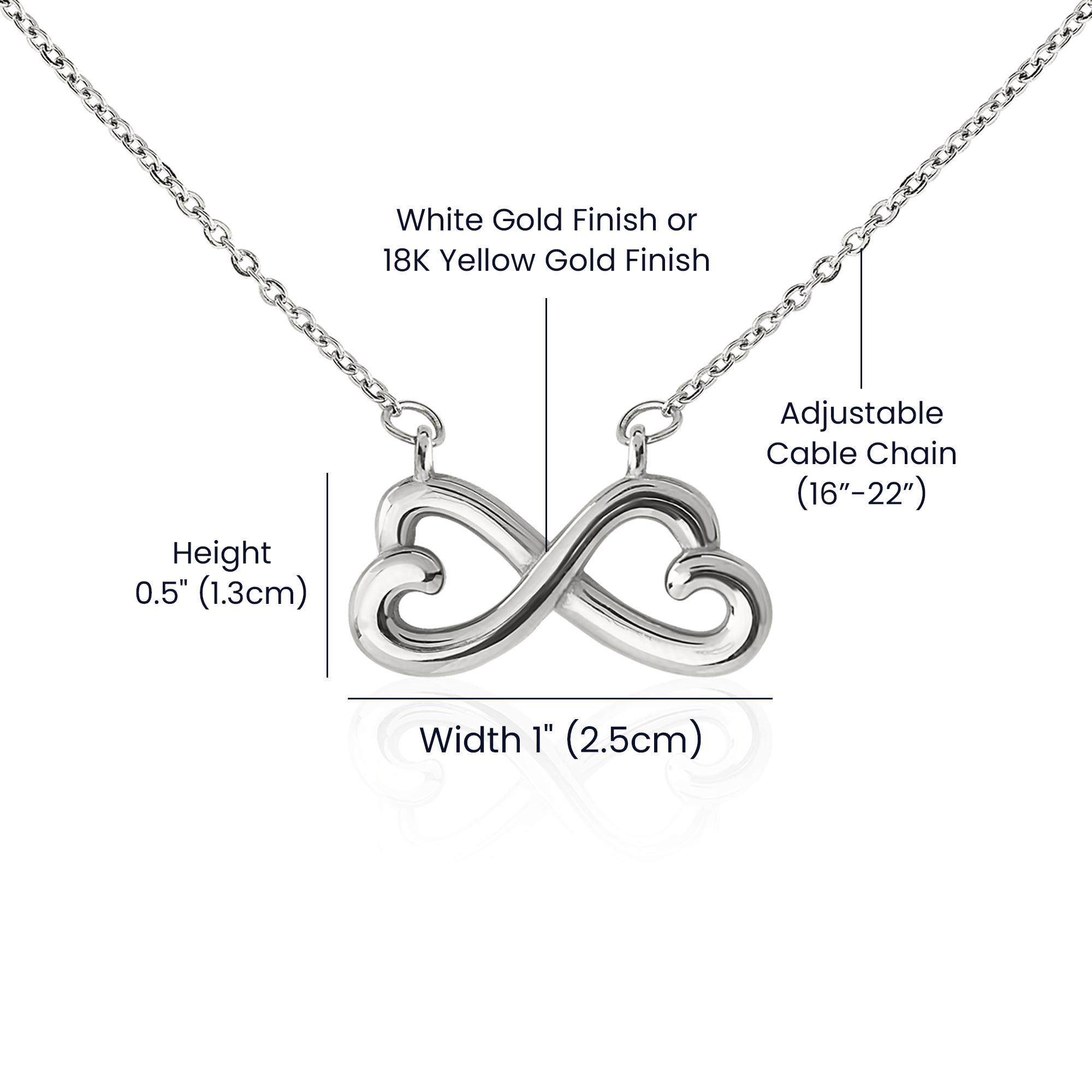 "To Everlasting Love" - Custom Crafted  Looped Hearts Necklace ShineOn Fulfillment