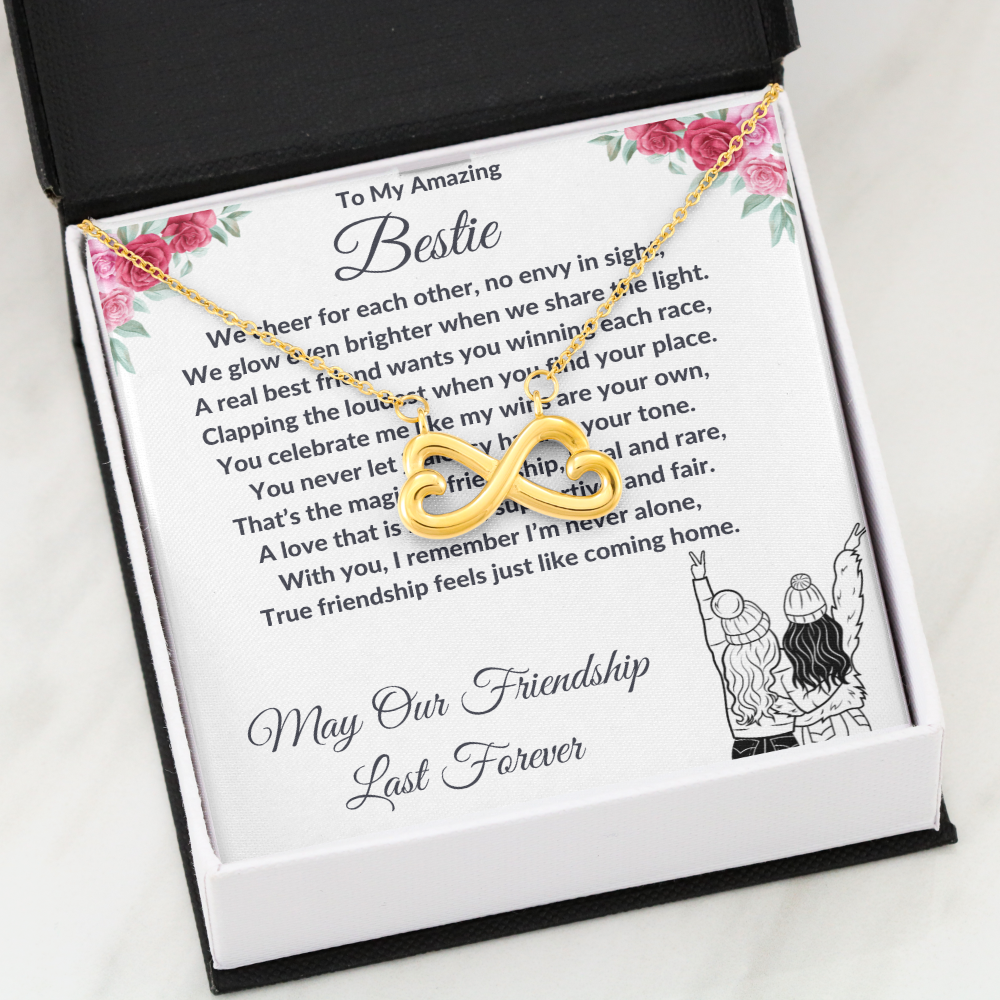 "My Best Friend" - Looped Hearts Necklace ShineOn Fulfillment