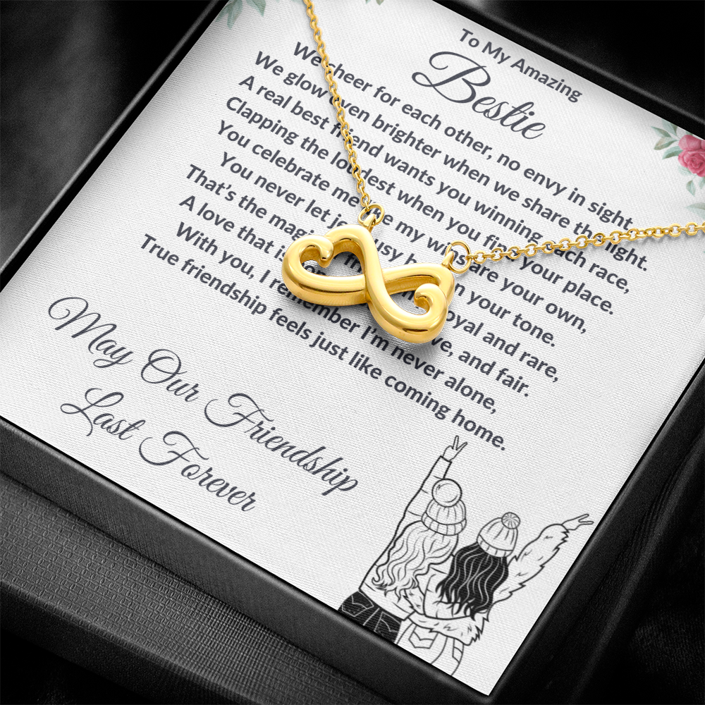 "My Best Friend" - Looped Hearts Necklace ShineOn Fulfillment
