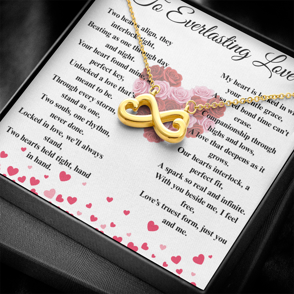 "To Everlasting Love" - Custom Crafted  Looped Hearts Necklace ShineOn Fulfillment