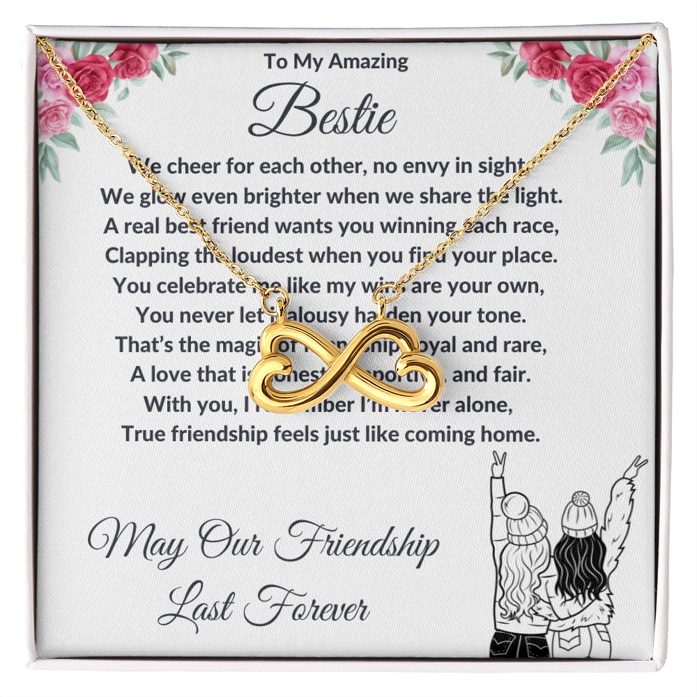 "My Best Friend" - Looped Hearts Necklace ShineOn Fulfillment