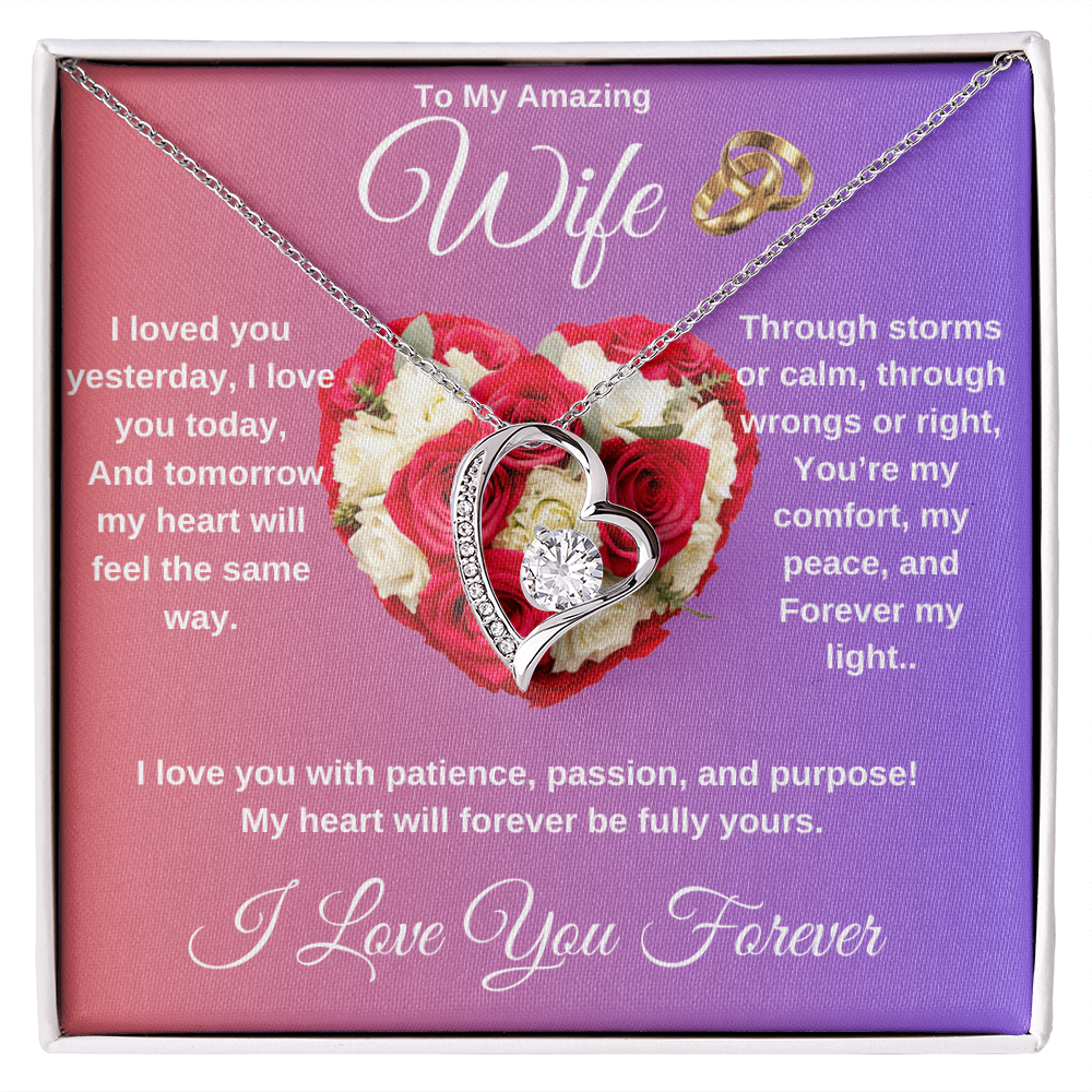 "To My Wife" - Heart Shaped Diamond Cut Necklace ShineOn Fulfillment