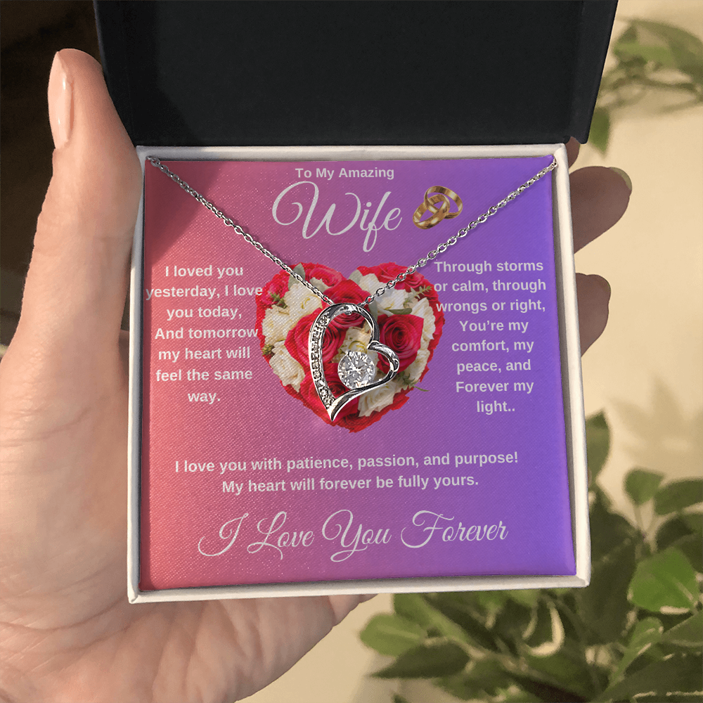 "To My Wife" - Heart Shaped Diamond Cut Necklace ShineOn Fulfillment
