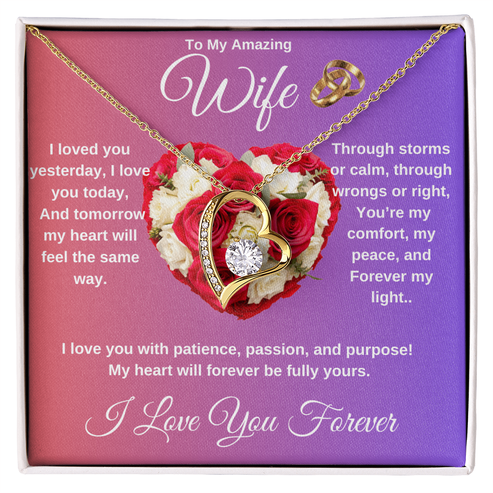 "To My Wife" - Heart Shaped Diamond Cut Necklace ShineOn Fulfillment