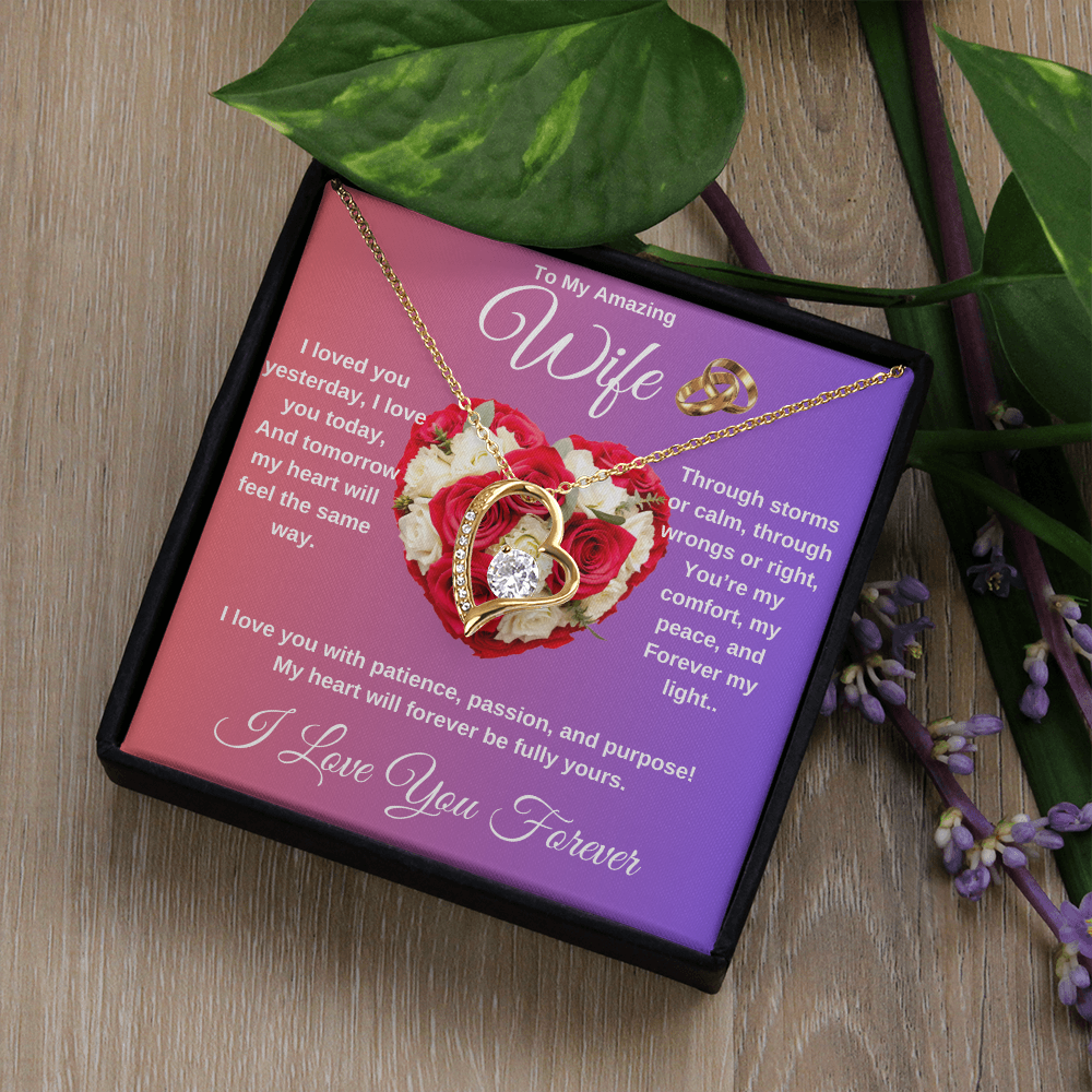 "To My Wife" - Heart Shaped Diamond Cut Necklace ShineOn Fulfillment