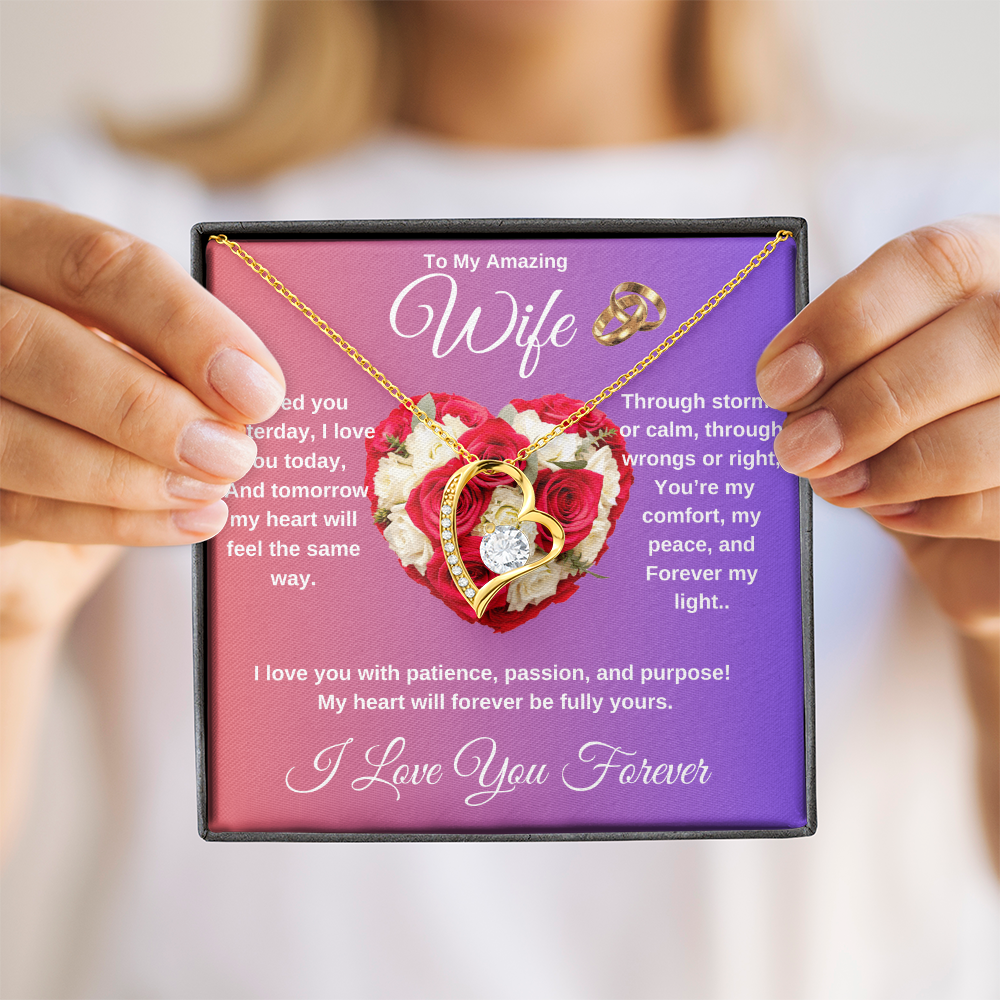 "To My Wife" - Heart Shaped Diamond Cut Necklace ShineOn Fulfillment