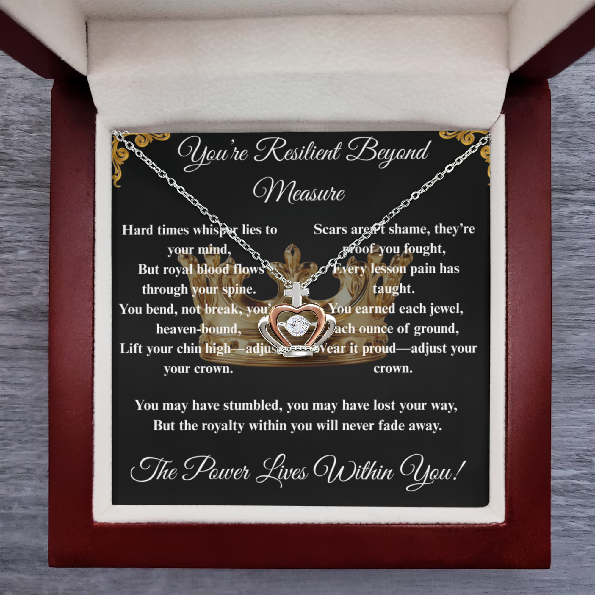 Spiritual Motivation- Crown Pendant Necklace ShineOn Fulfillment