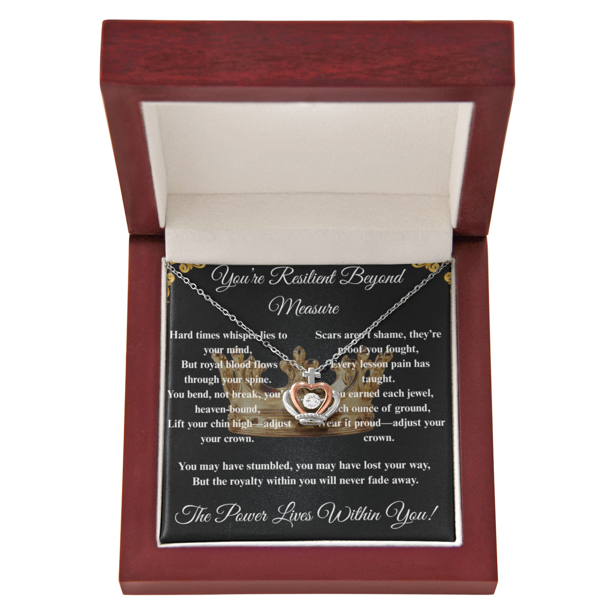 Spiritual Motivation- Crown Pendant Necklace ShineOn Fulfillment