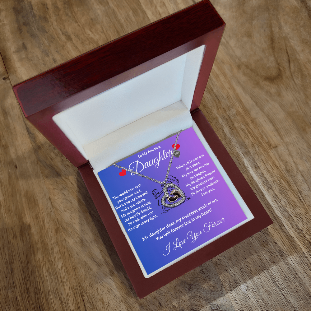 To My Amazing Daughter - Baby Heart Feet Necklace ShineOn Fulfillment