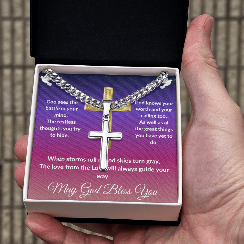 Spiritual Motivation - Cross Cuban Link Chain ShineOn Fulfillment
