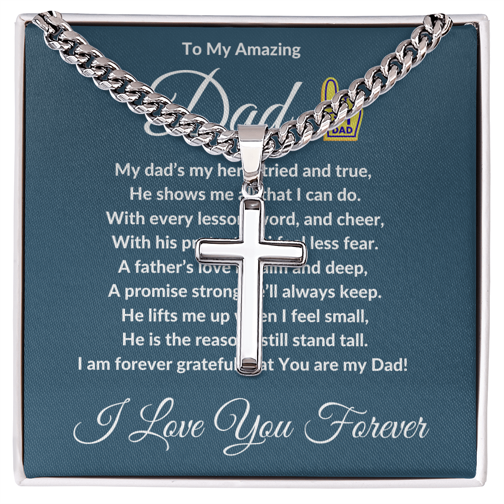 To My Amazing Dad - Custom Cross Cuban Link Chain ShineOn Fulfillment