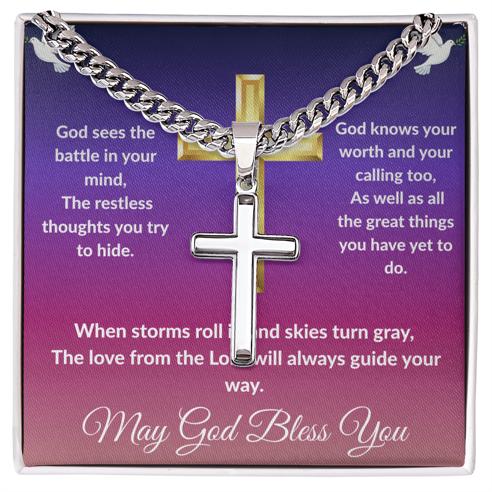 Spiritual Motivation - Cross Cuban Link Chain ShineOn Fulfillment