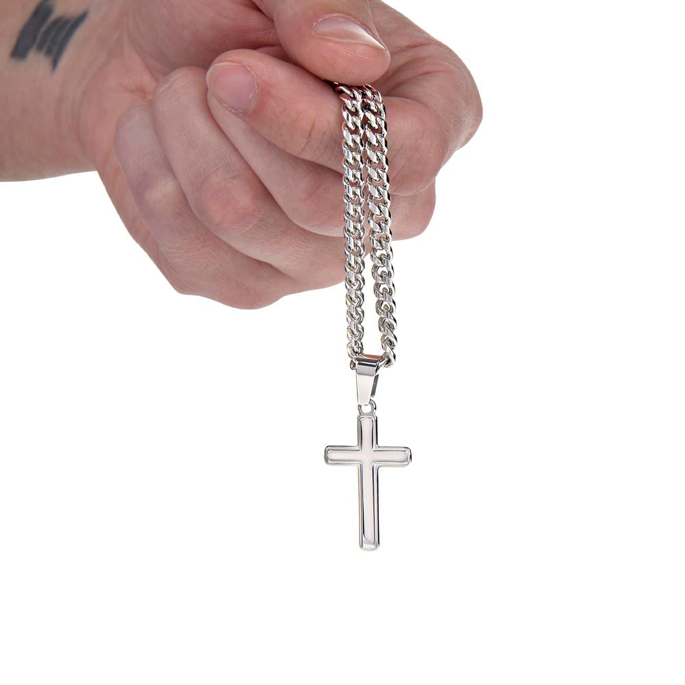 To My Amazing Brother -Artisan Cross With Cuban Link Chain ShineOn Fulfillment
