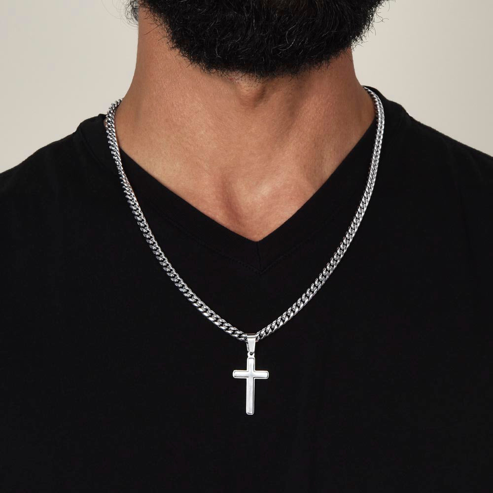 Powerful Motivation Message - Artisan Cross With Cuban Link Chain ShineOn Fulfillment