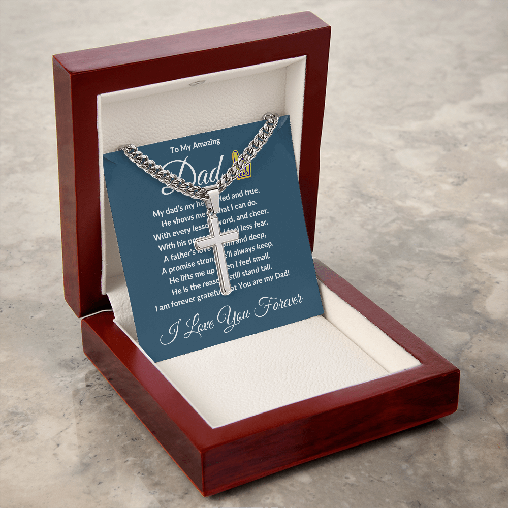 To My Amazing Dad - Custom Cross Cuban Link Chain ShineOn Fulfillment